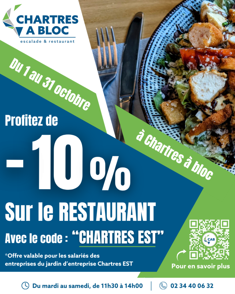 Restaurant Chartres à bloc offre octobre 2026